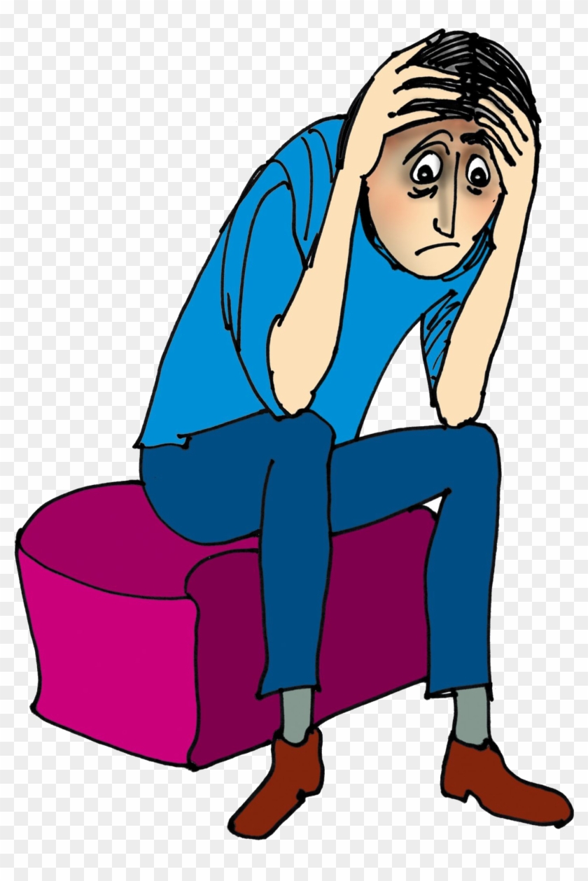 Depressed Man Cartoon, HD Png Download - 1662x2524(#6414537) - PngFind