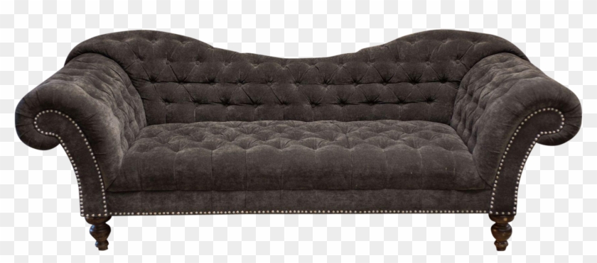 Charcoal Inverted Camelback Tufted Sofa On Chairish Studio Couch