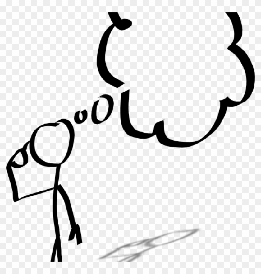 person with thinking bubble clipart