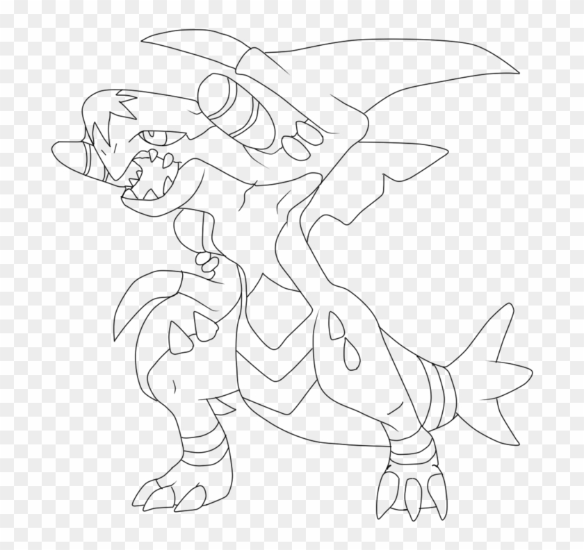 Pokemon Garchomp Colouring Pages Line Art Hd Png Download 696x712 6446150 Pngfind