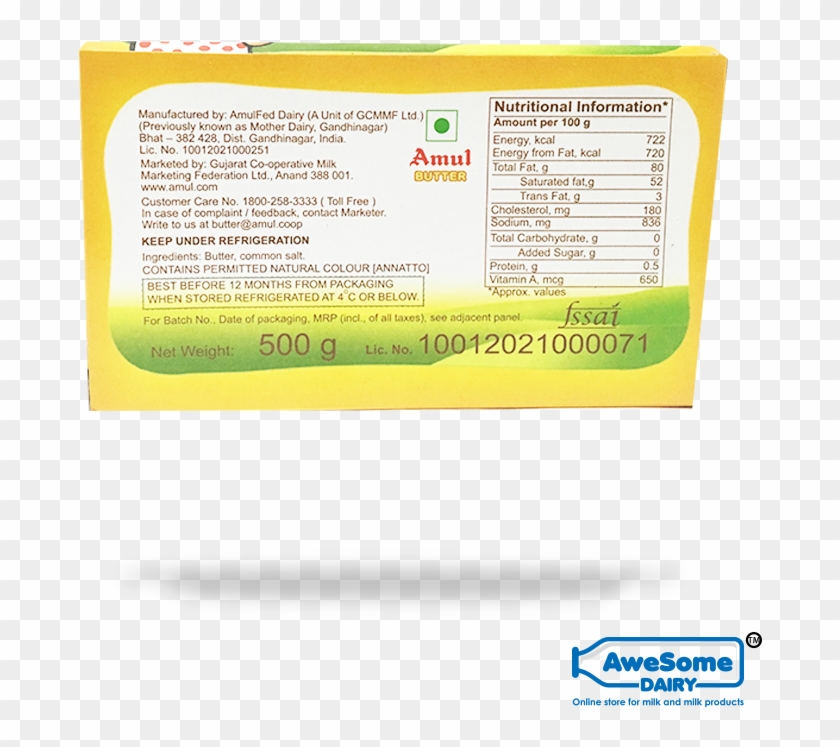 Awesome Dairy Amul Pasteurised Butter 100gm Image 3 Label Hd Png Download 800x800 Pngfind