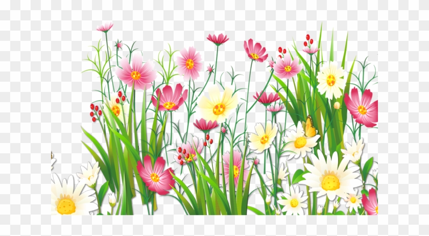 Grass Clipart Transparent Background - Grass And Flowers Png, Png Download  - 640x480(#6460580) - PngFind