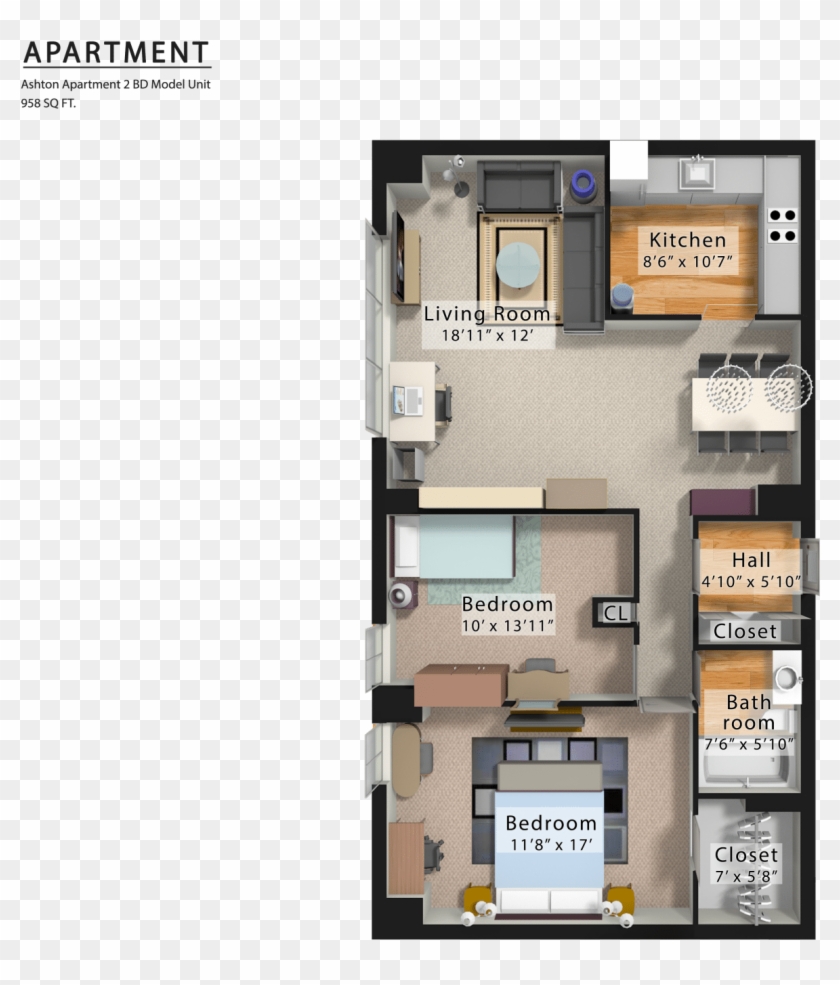 Ashton Apartment 3d Png Floor Plan Transparent Png 1800x1526