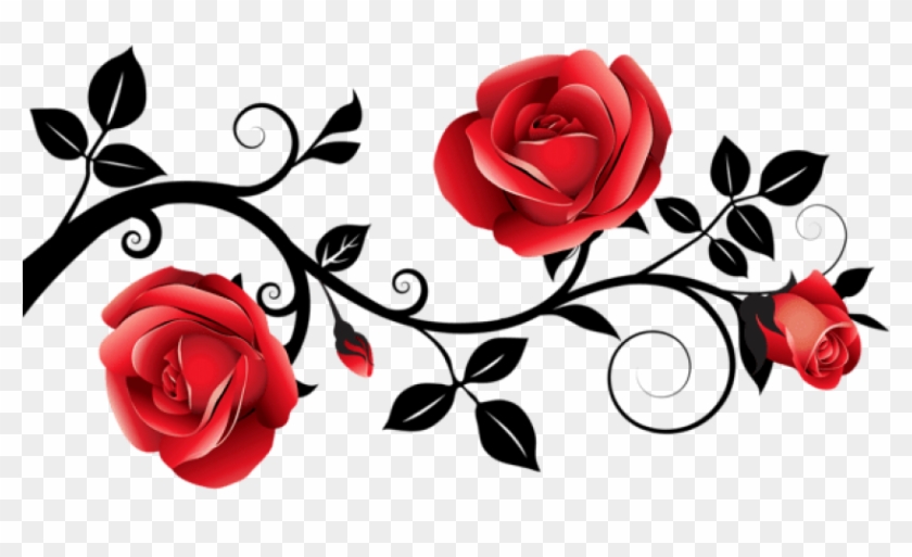 Free Png Download Red And Black Decorative Roses Clipart Red And