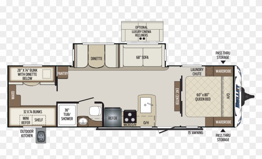 2020 Bullet 287qbs Floor Plan Img Keystone Bullet