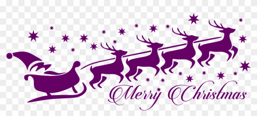 Rusa Natal Png - Santa And Reindeer Silhouette Png, Transparent Png