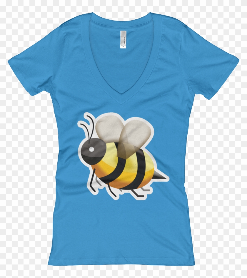 Women's Emoji V Neck - Honeybee, HD Png Download - 791x866(#6552021 ...