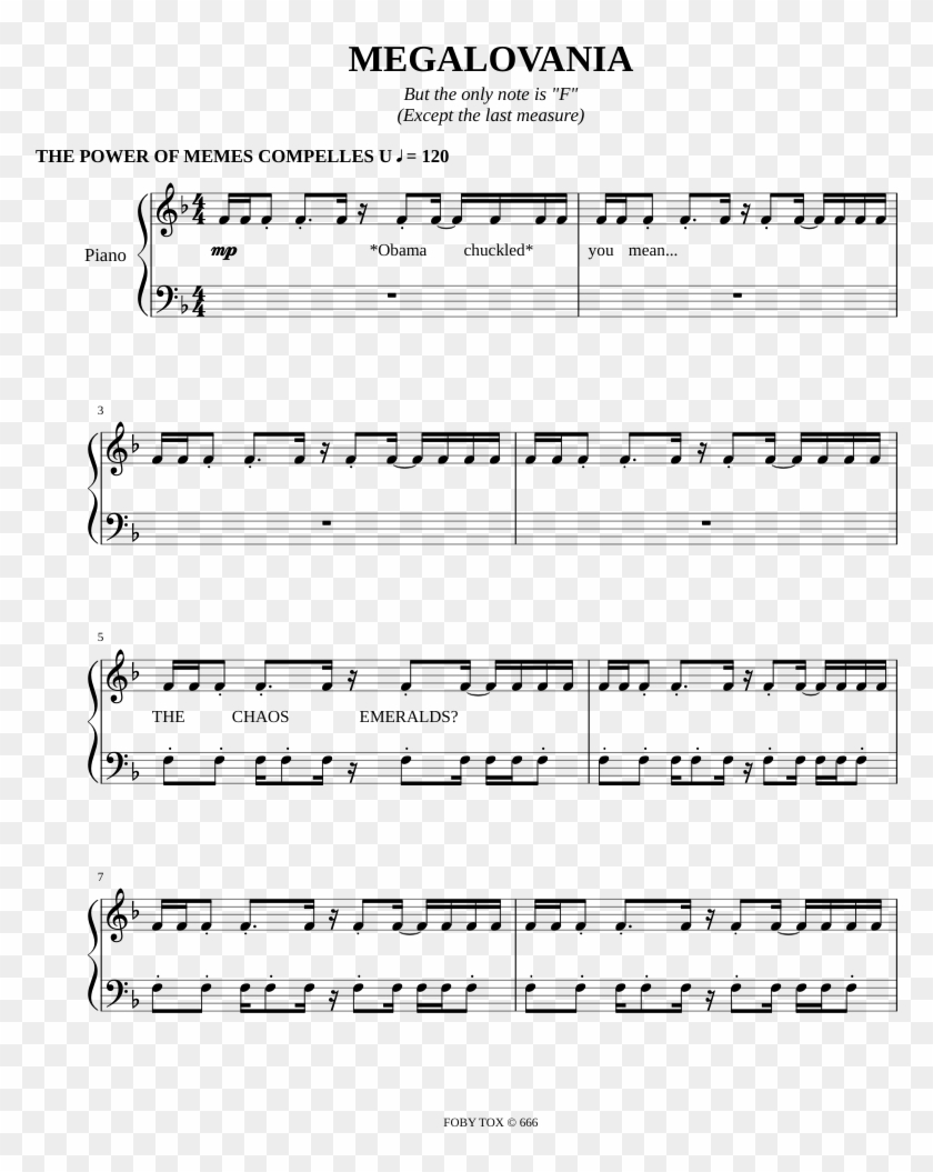 Megalovania Piano Sheet Music Easy