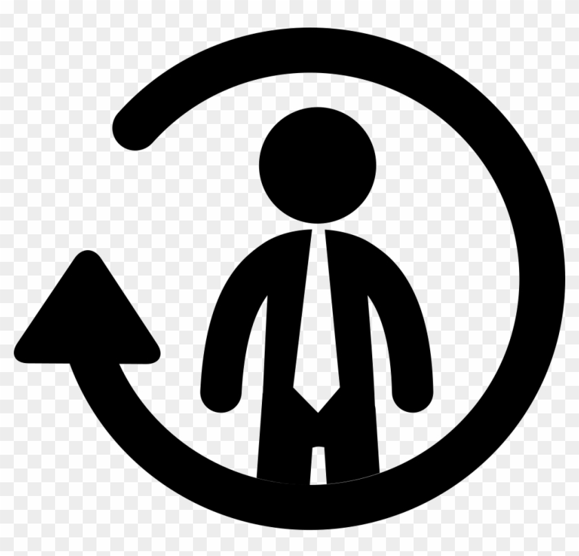 Businessman In Circular Arrow Icono Hombre Con Reloj Hd Png Download 980x895 6586008 Pngfind