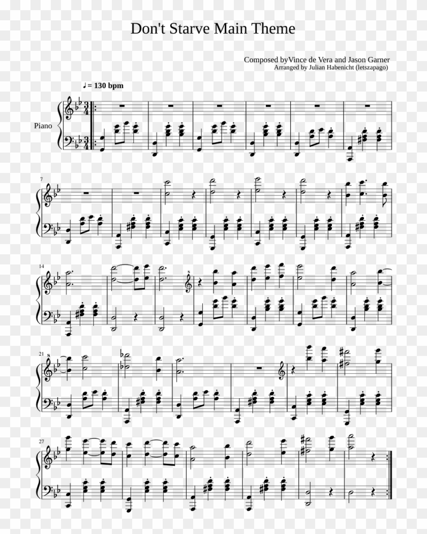 Don T Starve Main Theme Sheet Music For Piano Download Dear