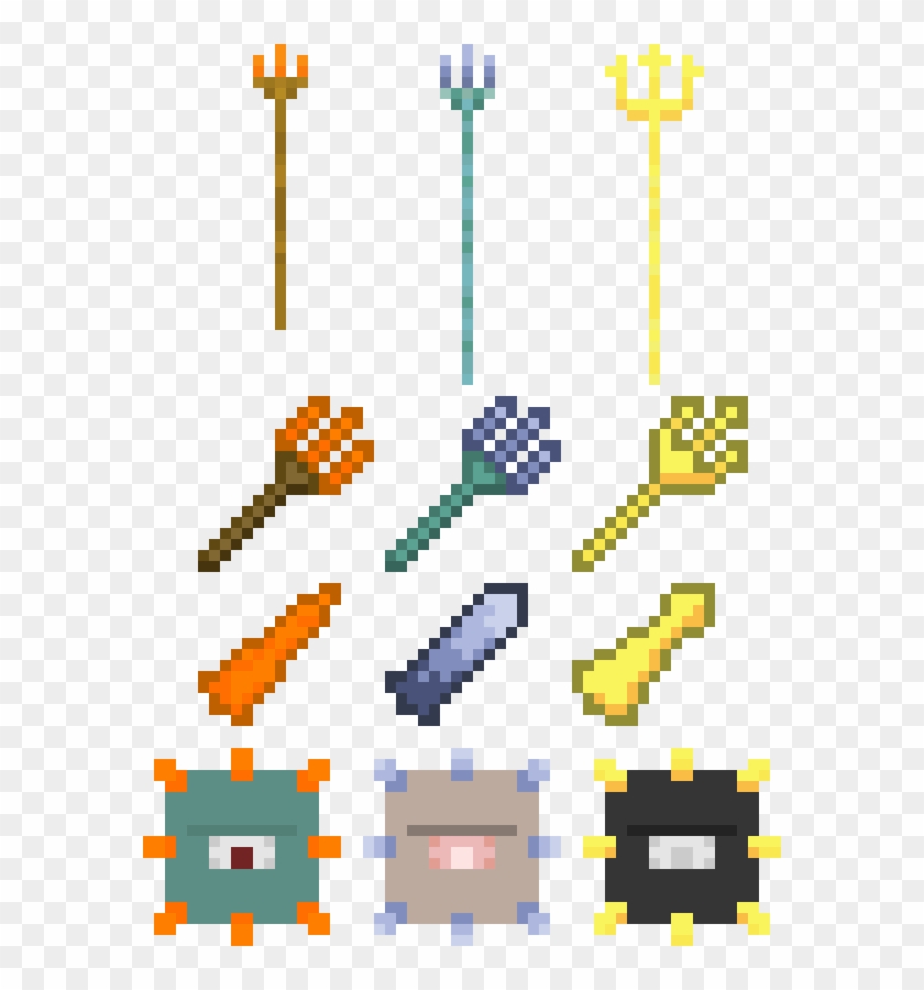 Mc Trident Concept Minecraft Trident Pixel Art Hd Png Download 580x0 Pngfind