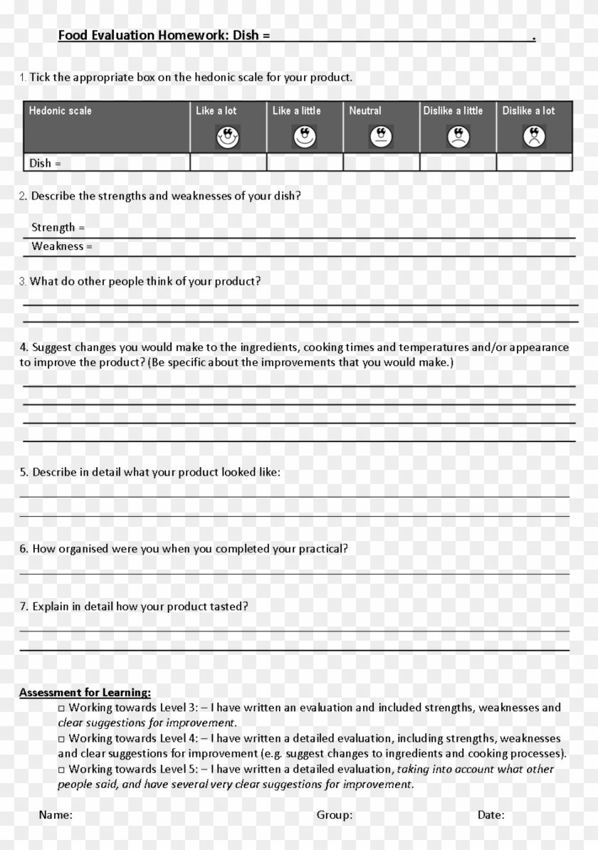 food-evaluation-forms-printable