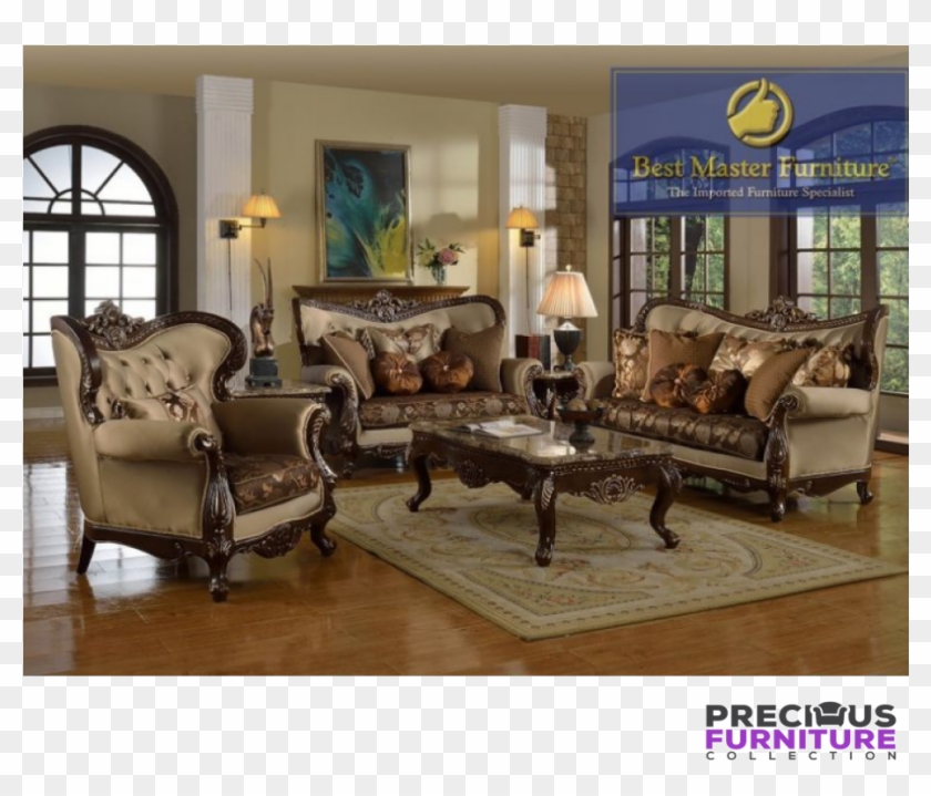 Best Master 735 Java Tan Fabric On A Walnut Wood With - Living Room, HD ...
