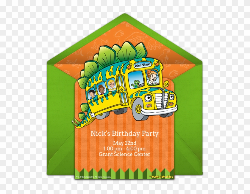 Magic School Bus Party Invitations Hd Png Download 650x650