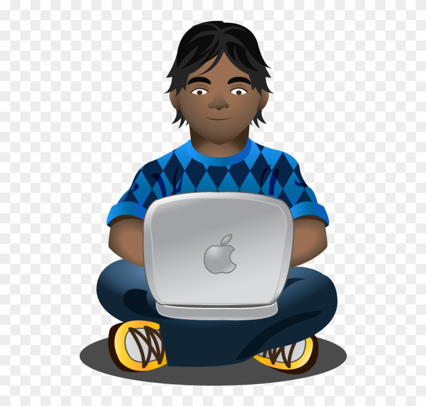 Man With Laptop - Cartoon, HD Png Download - 602x719(#6668398) - PngFind