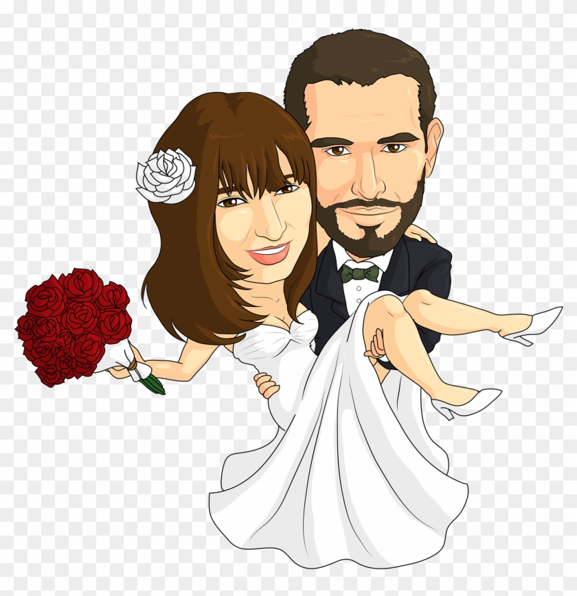 Caricature For A Wedding - Cartoon, HD Png Download - 2197x2100(#6675009) -  PngFind
