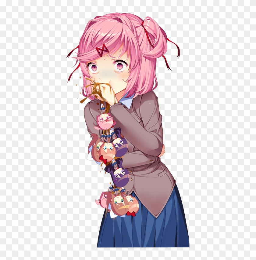 Sayori Catches Chibis In Room Ddlc - Doki Doki Literature Club Natsuki Vomi...