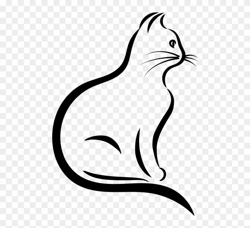 Black Cat Silhouette Drawing Stencil Cat Black And White Drawing Hd Png Download 528x749 Pngfind