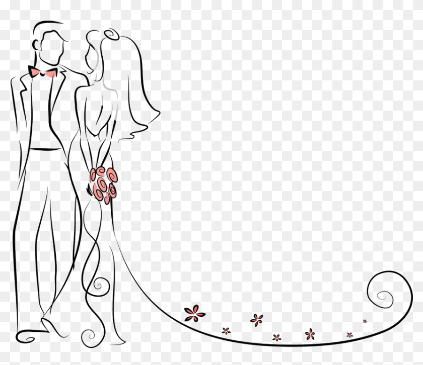 Pictures Couple Wedding Bride Invitation Cartoon Clipart - Bride And Groom Outline, HD Png Download - 1000x747(#6702786) - PngFind Pictures Couple Wedding Bride Invitation Cartoon Clipart - Bride And Groom Outline, HD Png Download - 1000x747(#6702786) - PngFind