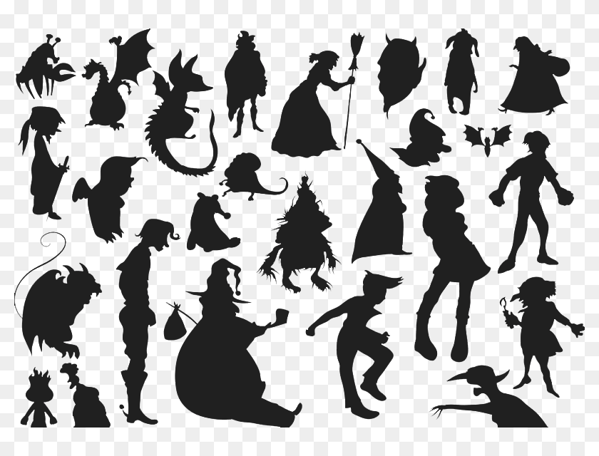 Silhouette Cartoon Character Comics - Disney Characters Silhouette Vector,  HD Png Download - 800x560(#6716081) - PngFind