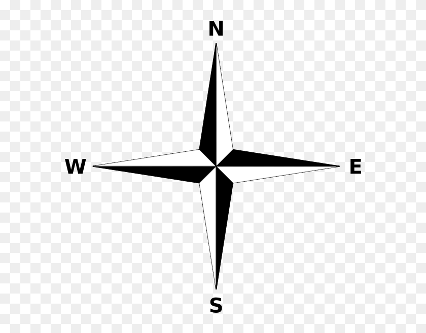 Simple Compass Rose Png North North East Direction, Transparent Png