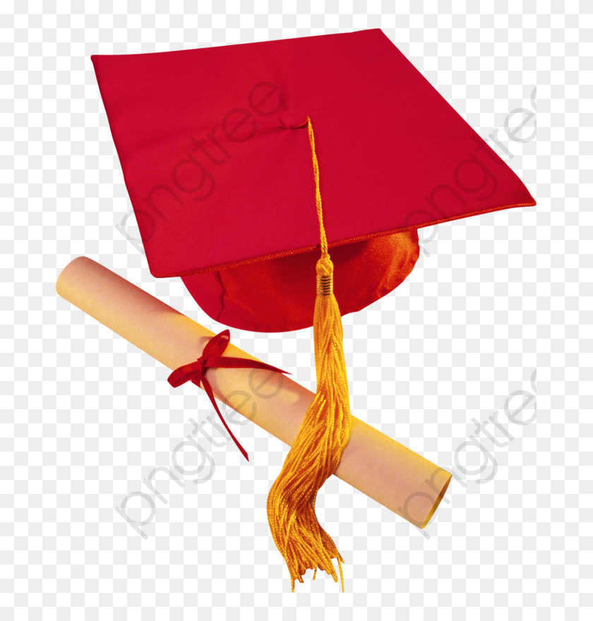 Transparent Graduation Hat Clipart Transparent Background Graduation Cap Red Hd Png Download 681x800 6718349 Pngfind