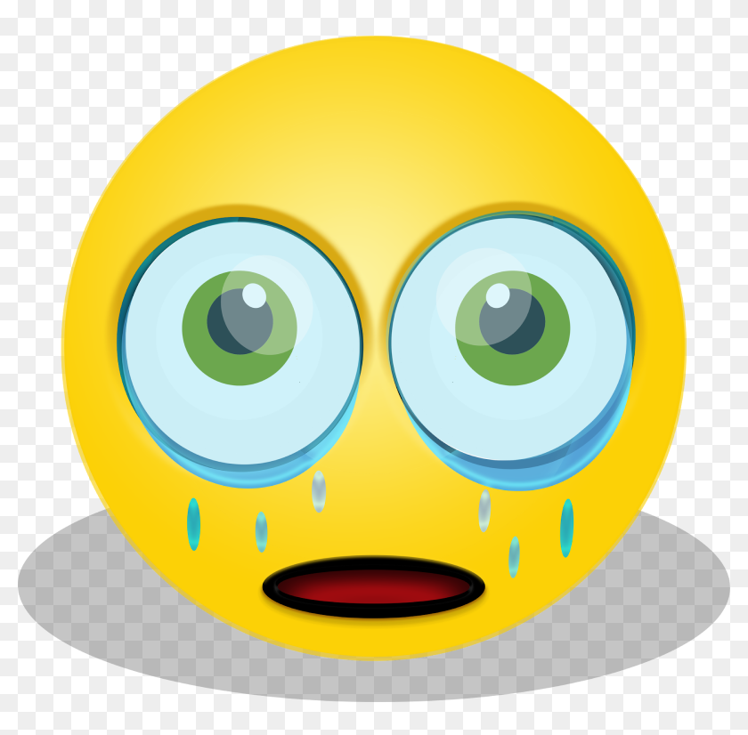 Transparent Scared Emoji Png - Cartoon Sad Face Png, Png Download