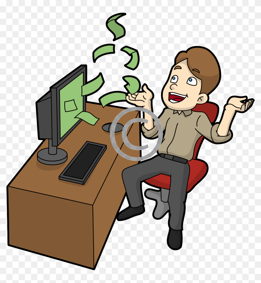 Make Money Online Cartoon, HD Png Download - 2063x2063(#6723072) - PngFind