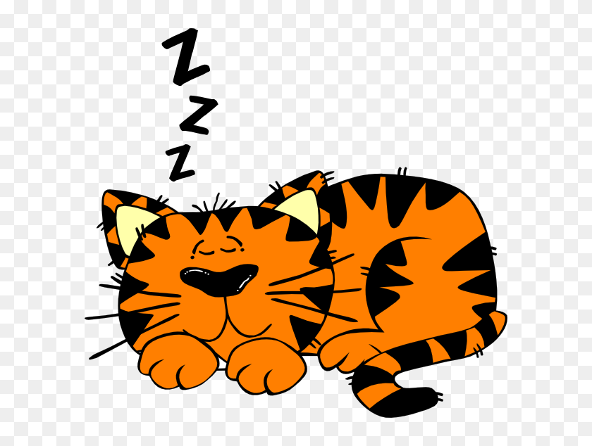 Big Cat Sleepy Cat Clipart - Sleeping Cat Clipart Transparent, HD Png  Download - 600x554(#6727367) - PngFind