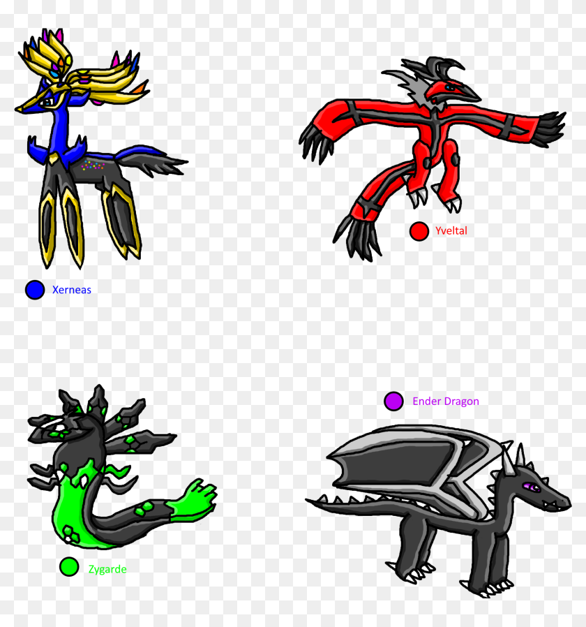 Transparent Ender Dragon Png Xerneas Yveltal Zygarde Fusion Png Download 1728x1766 Pngfind