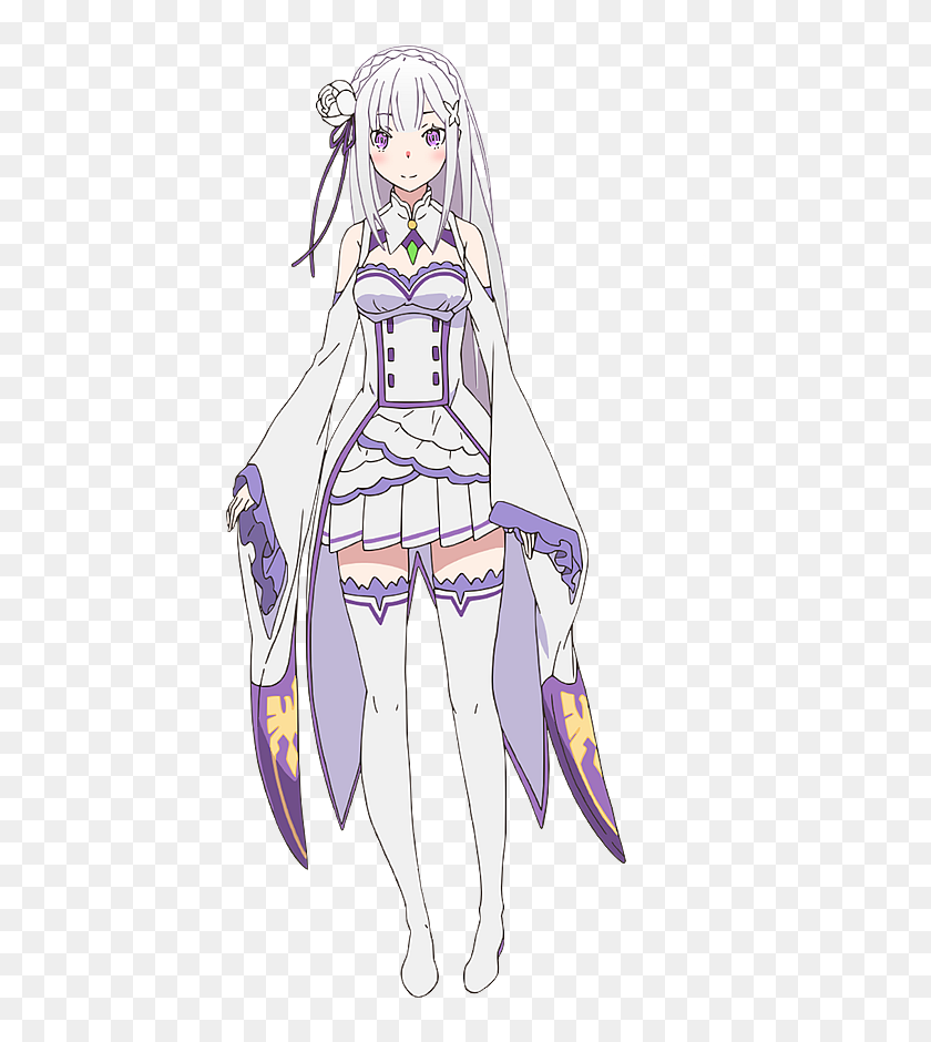 Emilia Re Zero Characters, HD Png Download - 434x860(#6738851) - PngFind