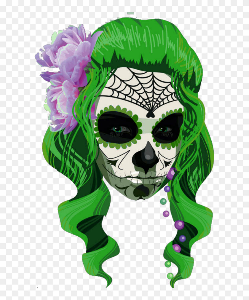 Transparent Girl Skull Clipart - Catrina Dibujo, HD Png Download -  609x932(#6746894) - PngFind