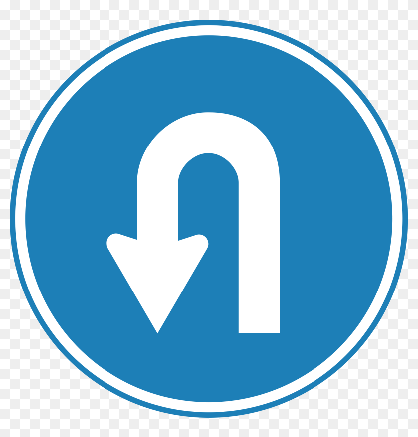 Turn Sign Transparent Turn Png - U Turn Road Sign, Transparent Png - 2000x1995(#6752950 ...