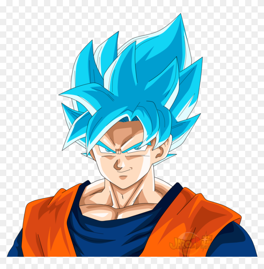 Cartoonanimedragon Ballfictional Goku Ssj Blue Face HD Png.