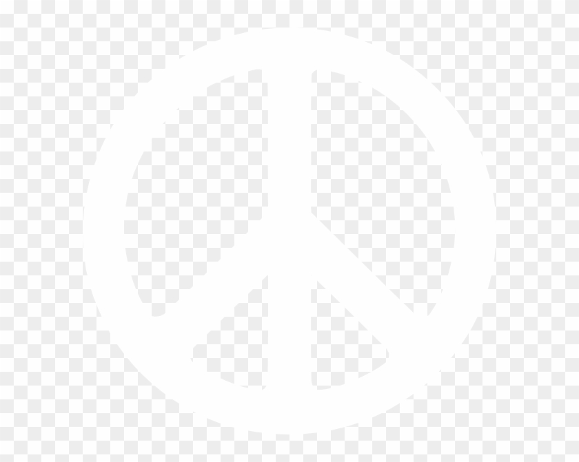 Peace Clipart Symbolism - White Peace Sign On Black Background, HD Png  Download - 600x591(#689264) - PngFind