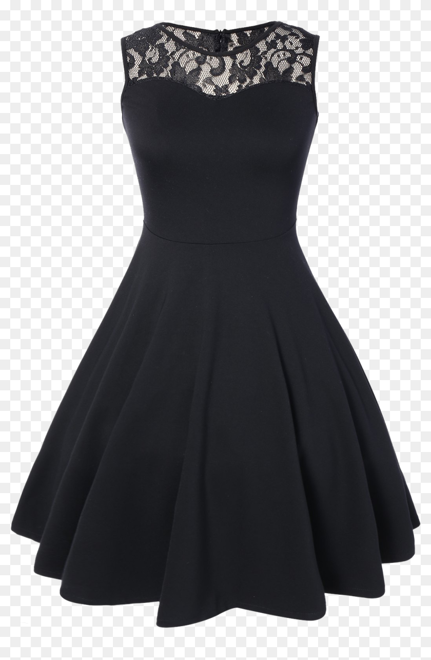 Cute Black Dress Knee Length, HD Png ...