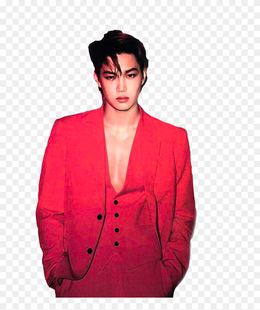 Love - Red Suit Kim Jong In Suit, HD Png Download - 685x922(#6801127