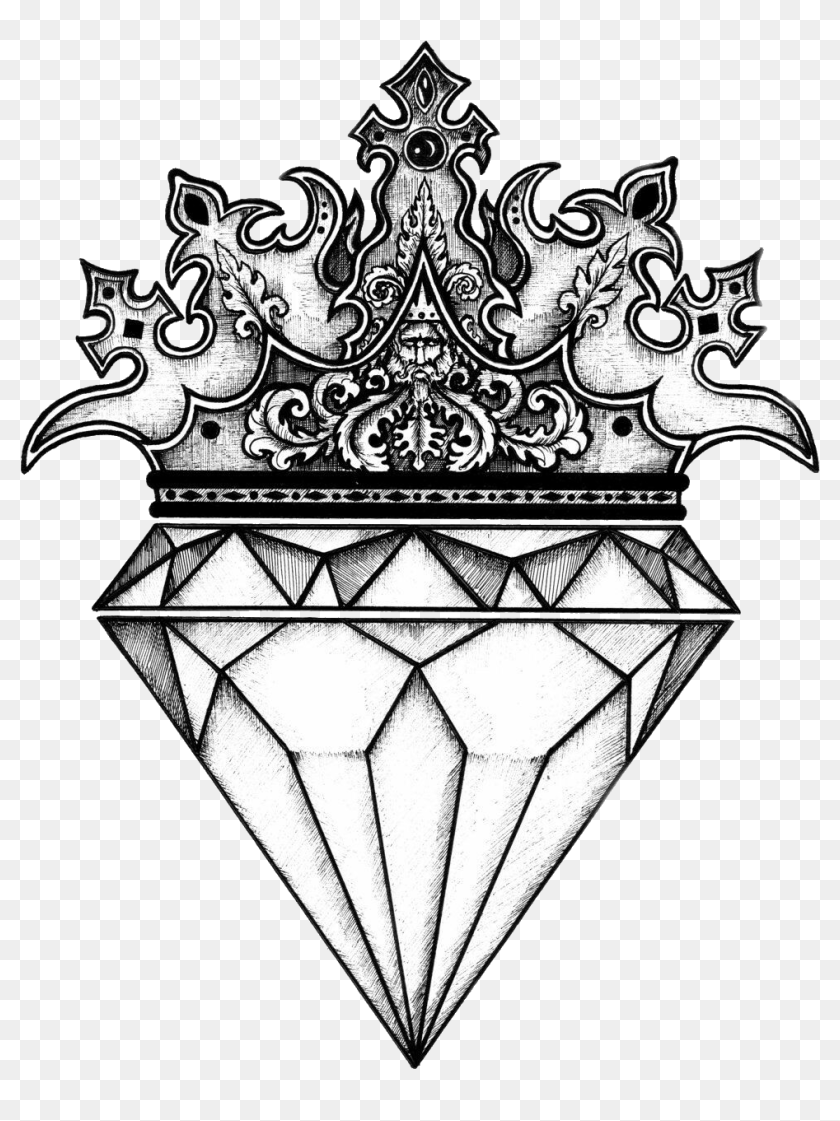 Diamond in style old school tattoo Royalty Free Vector Image