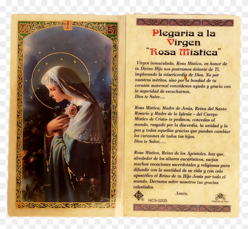  Religious Prayer Card Plegaria A La Virgen Rosa Mistica