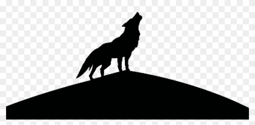 Howling Wolf Silhouette PNG Transparent Clip Art Image​