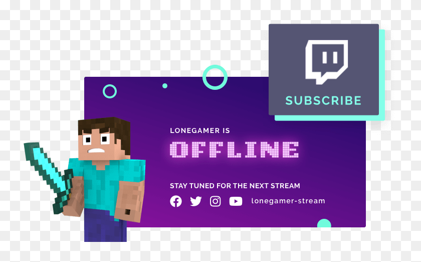 Twitch Minecraft Banner - Graphic Design, HD Png Download - 745x442