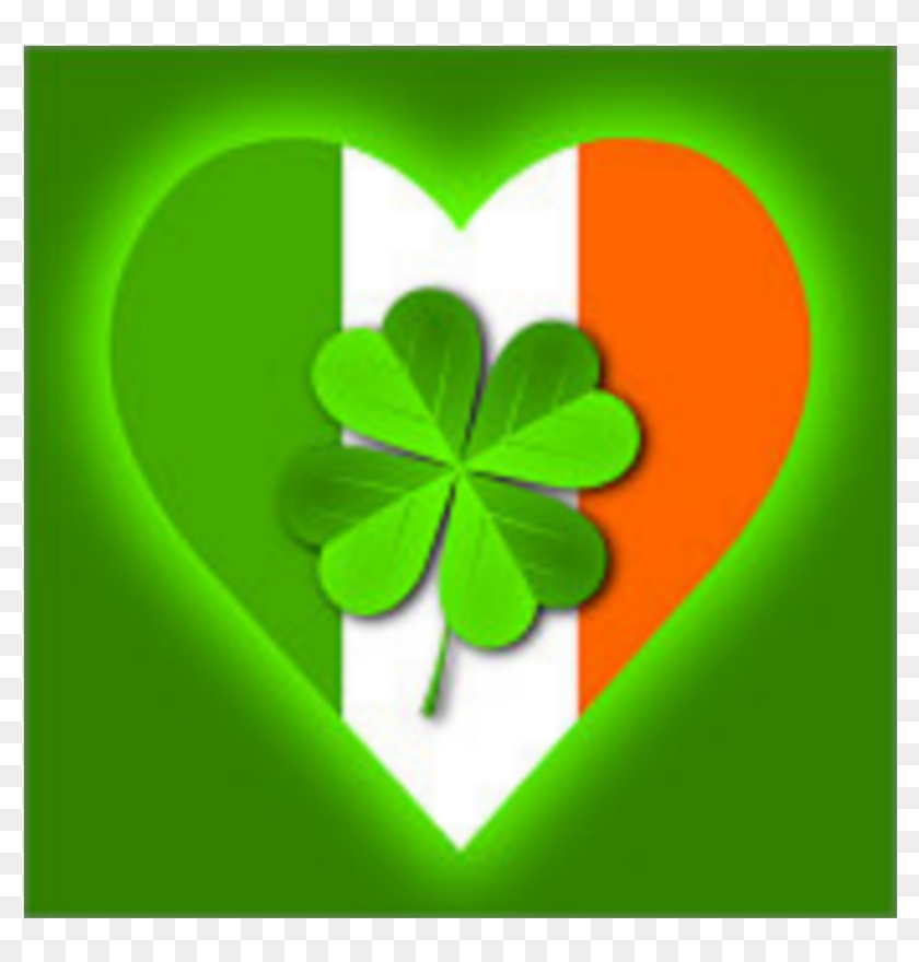 Irish Flag Heartshaped Green Orange White Clover Shamrock