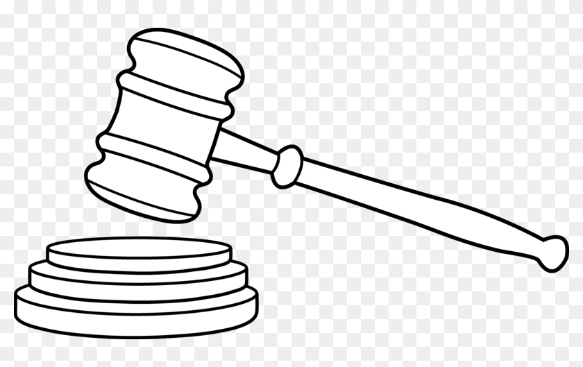 Gavel Clipart Black And White, HD Png Download 800x449(6826881