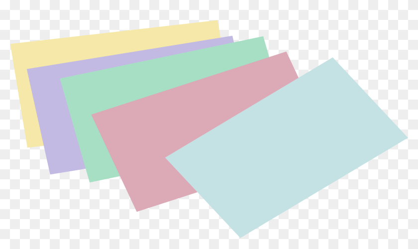 Stack Of Unlined Colored Index Cards - All Colored Index Card, HD Png