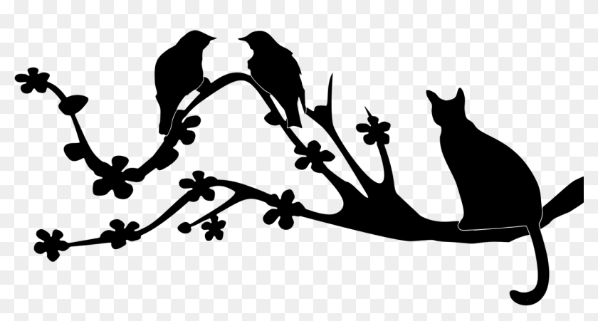 Tree Branch Silhouette Png Branch Silhouette Free Silhouette Bird On Branch Png Transparent Png 1281x627 Pngfind