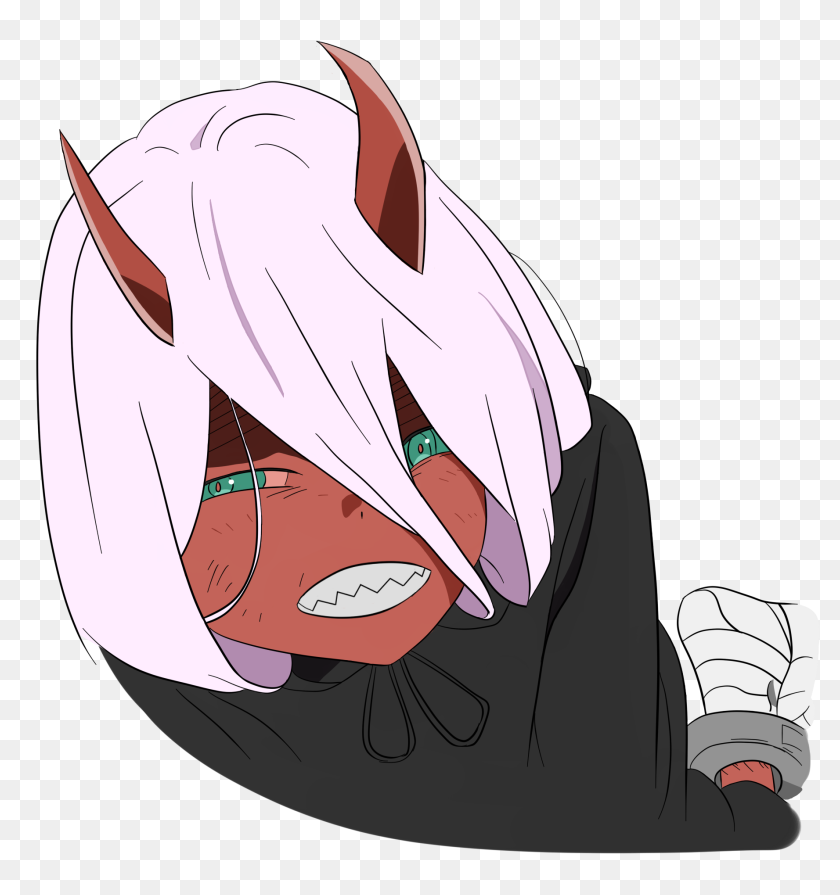 Fan Artprotecc Smile Red Oni Zero Two Speed Paint Zero Two Red Oni Hd Png Download 12x1855 Pngfind