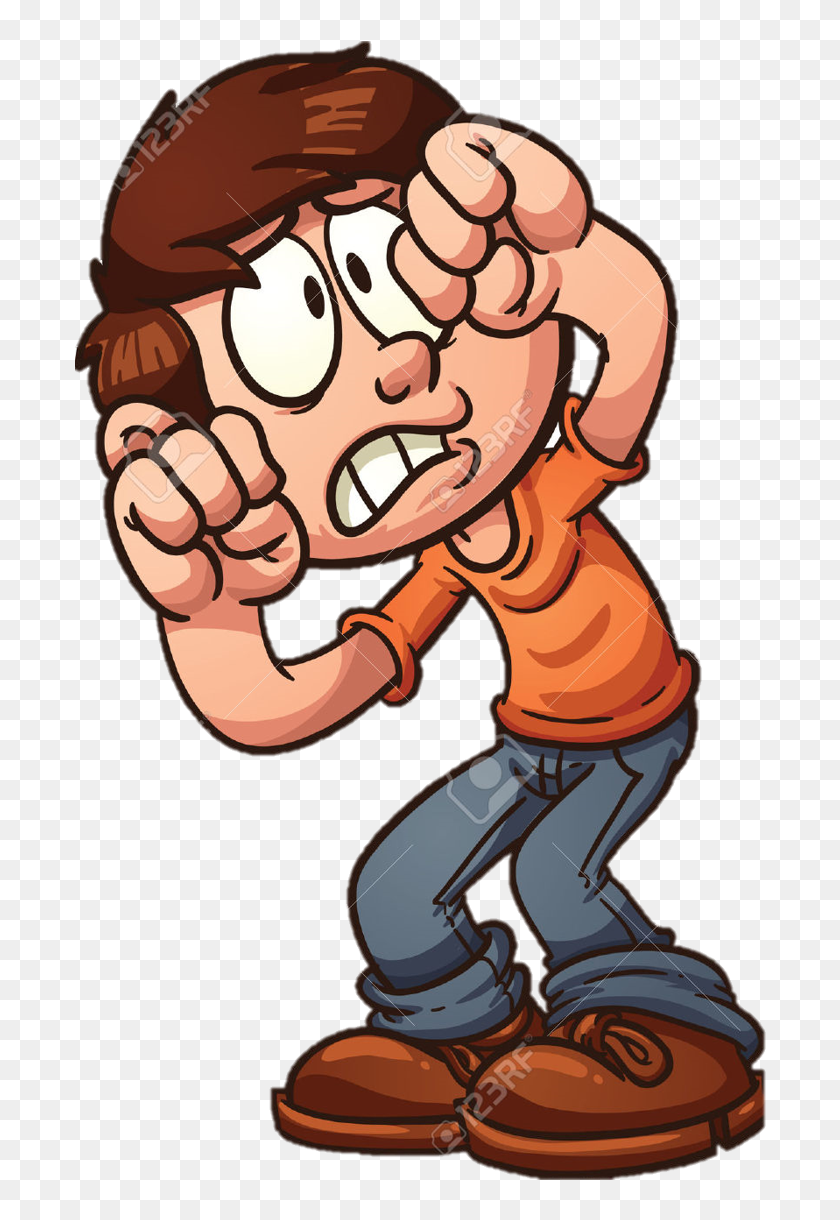 Scared Cartoon People, HD Png Download - 698x1139(#6856740) - PngFind