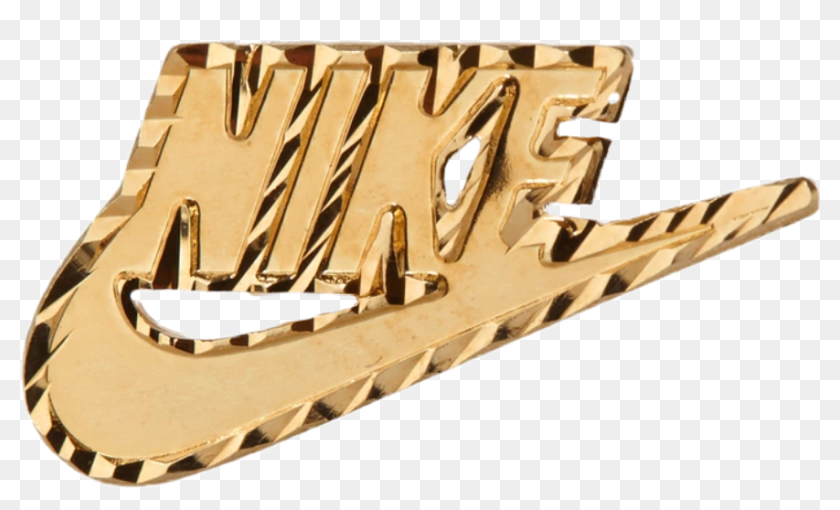 gold nike logo png