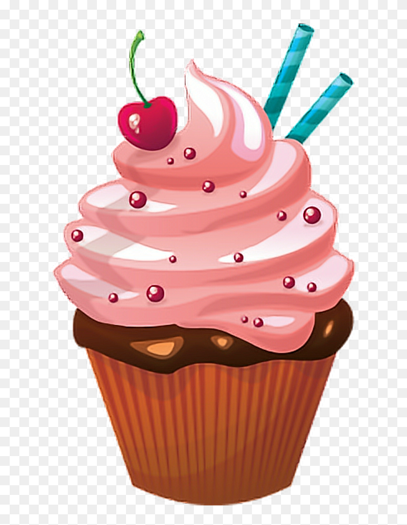 Cupcake Sticker Png - Cartoon Cupcake Transparent Background, Png Download  - 644x1002(#6859882) - PngFind
