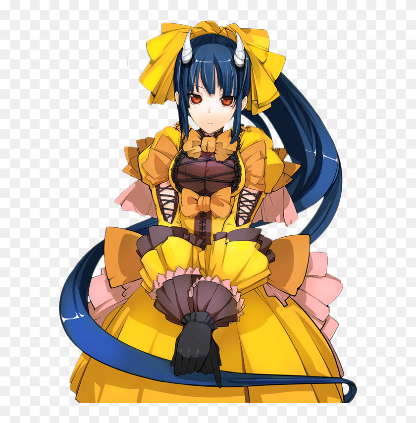 blue hair yellow dress Theodora Caftan Dress main image 1